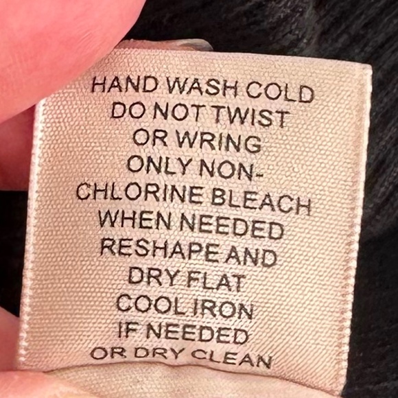 Philosophy Ribbed Knit Bell Sleeve Mock Neck Sweater/Top Black Med Stretchy Fall - Picture 9 of 11